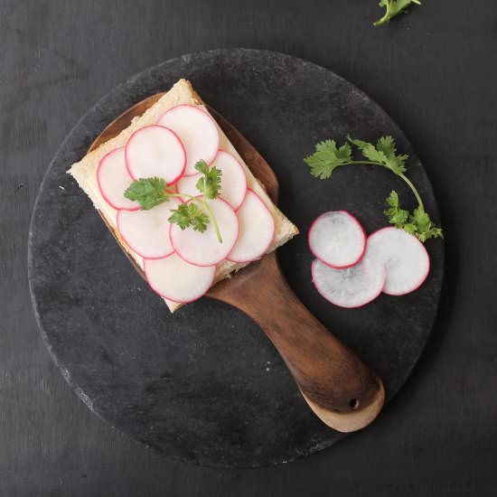 Open Faced Radish Sandwich