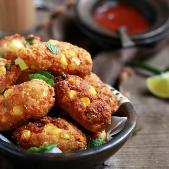 Cottage Cheese Corn Kabab