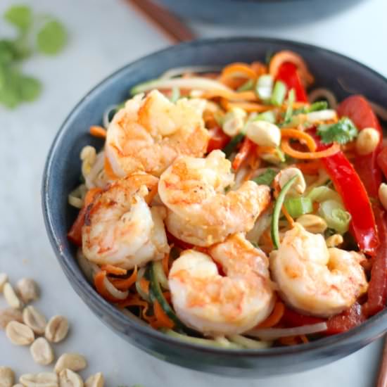 Pad Thai Salad with Grilled Shrimp