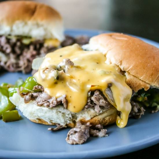 Philly Cheesesteak Sliders