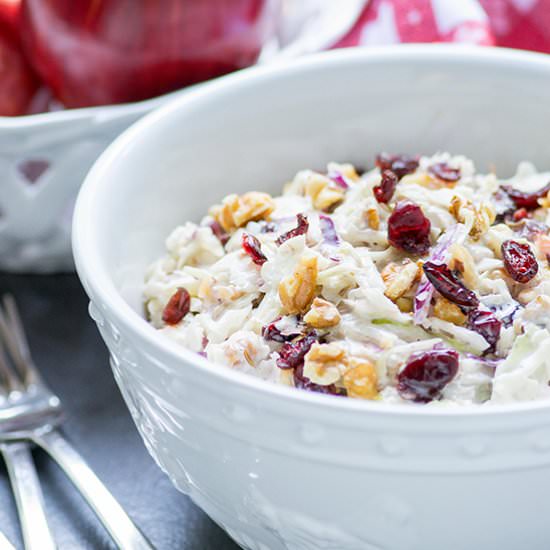 Apple Cranberry Walnut Coleslaw