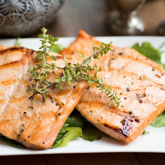 Grilled Maple-Mustard Salmon