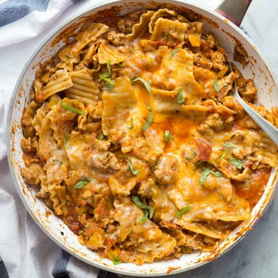 Healthier Skillet Lasagna