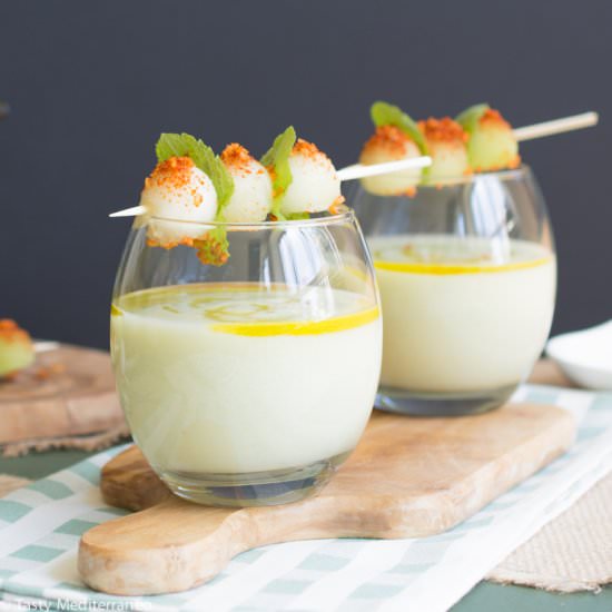Chilled melon & almond soup