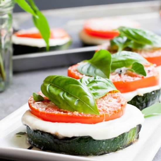 Grilled Zucchini Caprese Stacks