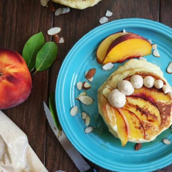 PEACH PANCAKES WITH BROWNED BUTTER