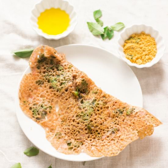 Ragi Dosa or Finger Millet Crepe