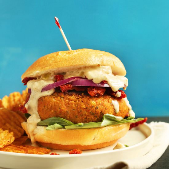 Sun-Dried Tomato Chickpea Burgers
