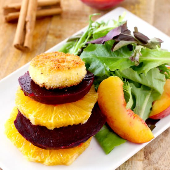 Salad with Crispy Goat Cheese Coins