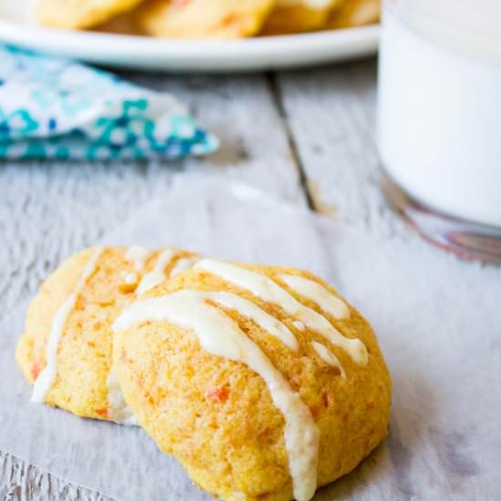 Carrot Cookies with Orange Glaze