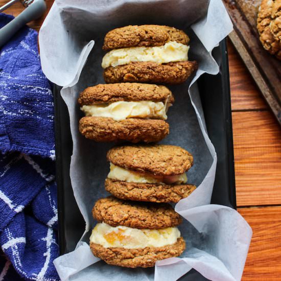 Oatmeal Cookie Ice Cream Sandwiches