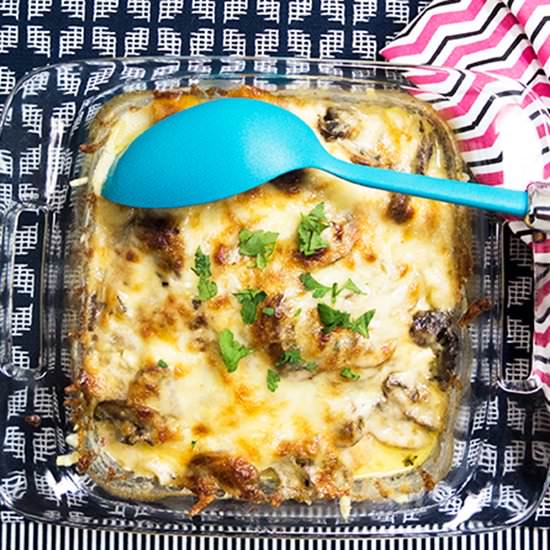 Cheesy Butternut & Yellow Squash Bake