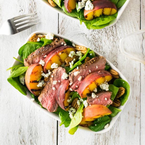Grilled Steak and Peach Salad