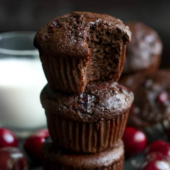 Healthy Chocolate Cherry Muffins