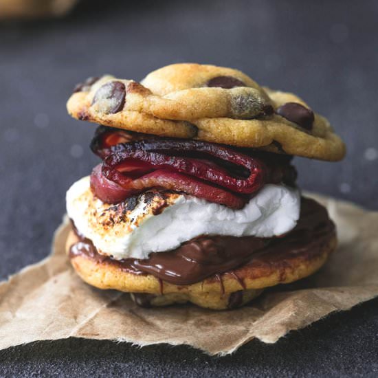 Chocolate Chip Cookie Bacon S’mores