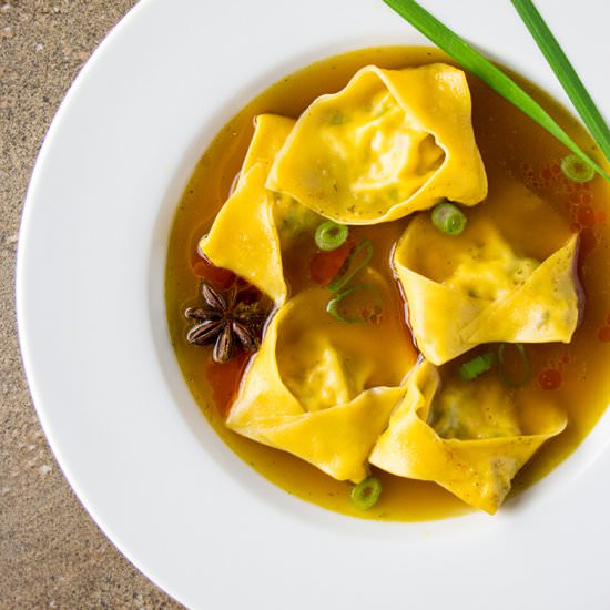 Tofu and Shiitake Wonton Soup