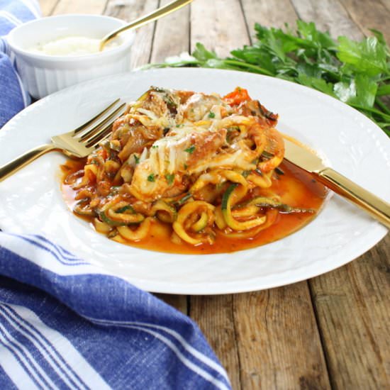 Sausage, Peppers w/ Zucchini Noodles