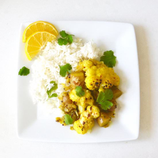Aloo Gobi with Basmati Rice