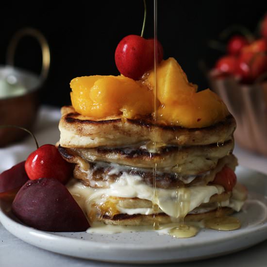 Peaches and Cream Pancakes