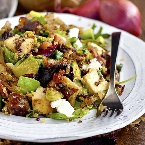 Chicken, Bacon, Date, and Brussels