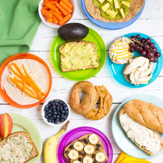 School lunch sandwich spreads