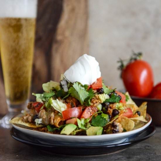 20-minute turkey taco nachos