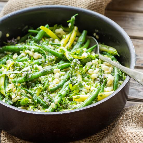 Corn + Green Beans with Herb Butter