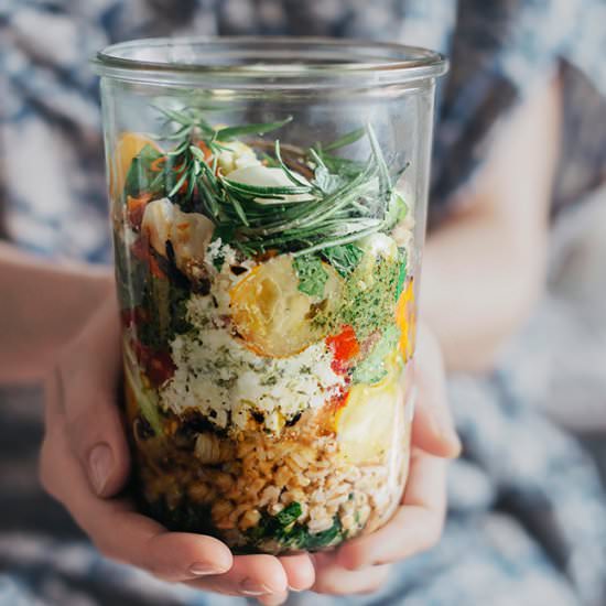 Farro Salad with Grilled Veggies