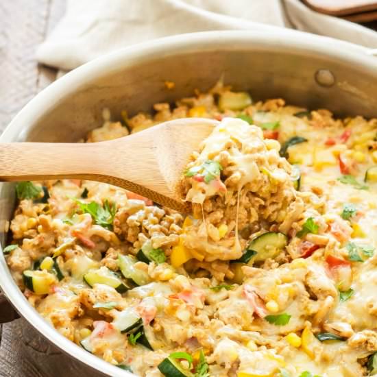 Southwest Turkey Vegetable Skillet