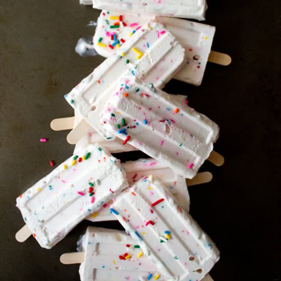 Funfetti Cake Batter Popsicles