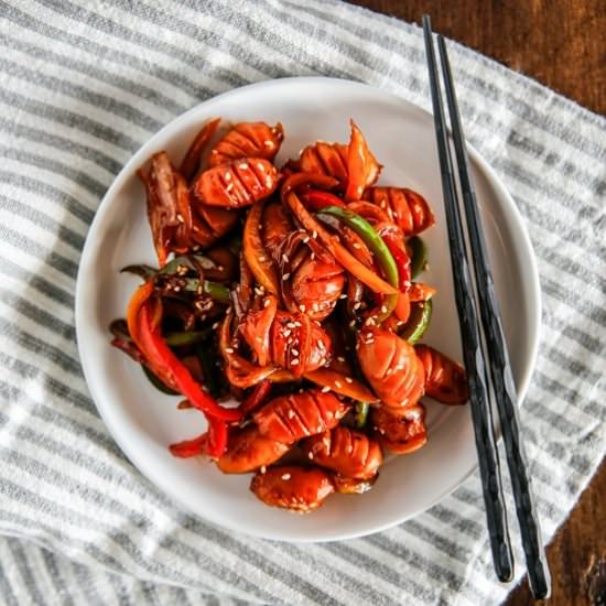 Korean Style Sausage Stir Fry