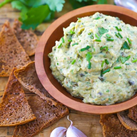 Grilled Eggplant Dip with Pita