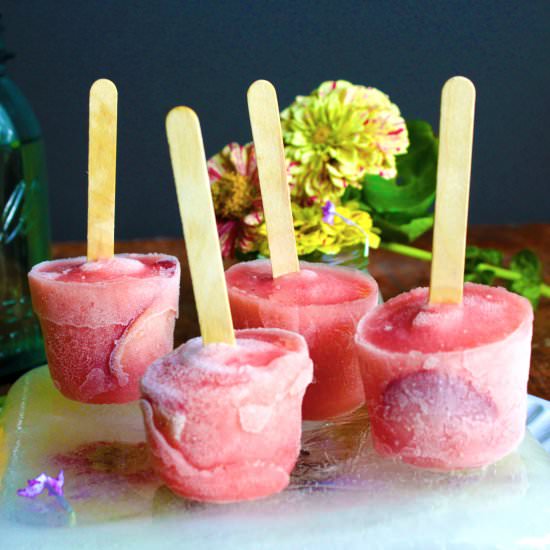Pink Nectarine Wine Pops