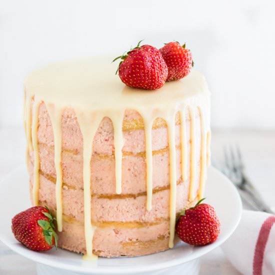 Naked Strawberry Layer Cake
