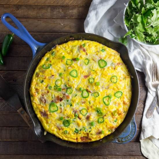 Frittata with Bacon, Corn