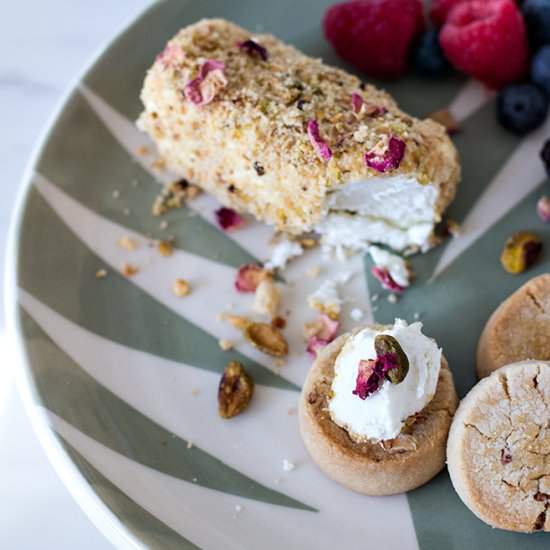 Rose Cookie & Pistachio Goat Cheese