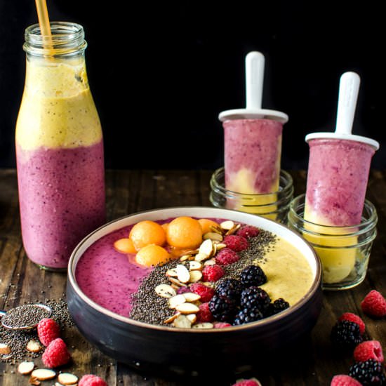 Mango Berry Peanut Butter Smoothie