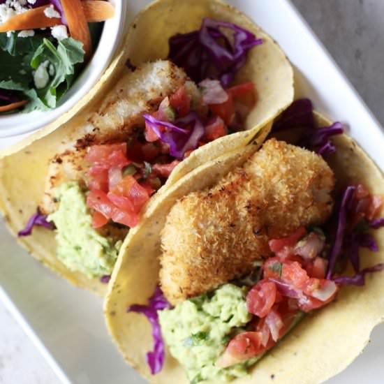 Coconut Crusted Fish Tacos
