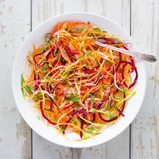 Rainbow Ribbon Veggie Salad