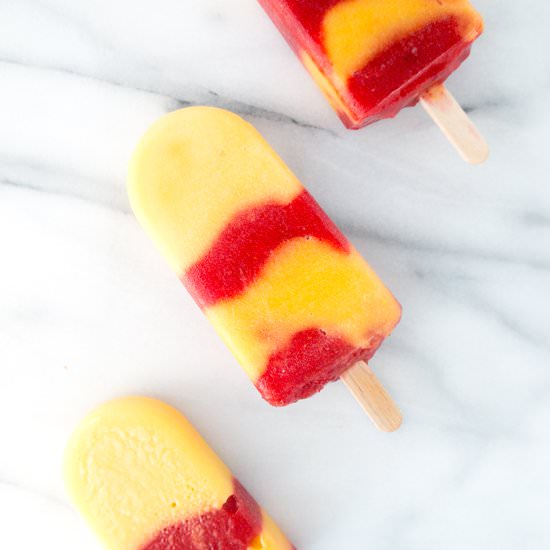 3 Ingredient Strawberry Mango Pops