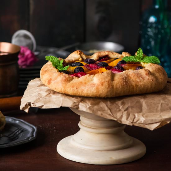Eggless Mixed Fruit Galette