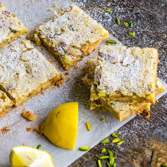 Pistachio Lemon Bar with Sea Salt