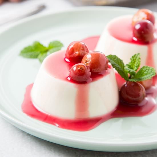 Lemon Panna Cotta w/ Grapes 2 Ways