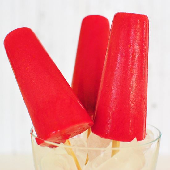 Healthy Raspberry Popsicles