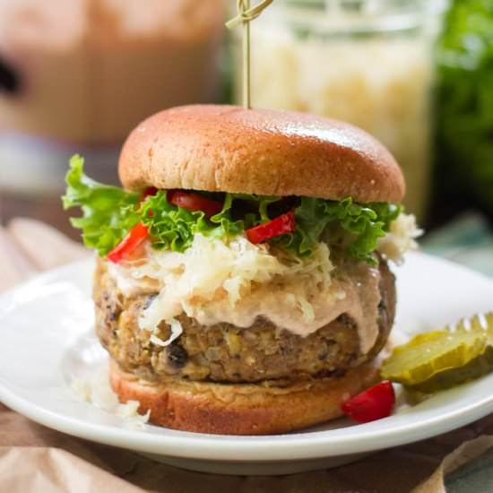 Vegan Reuben Burgers