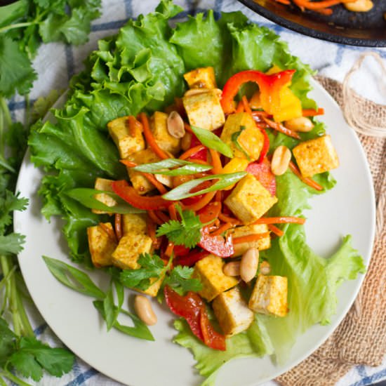 Curried Tofu Lettuce Wraps