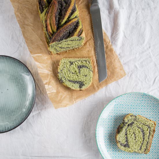 Matcha Poppy Seed Yeast Bread