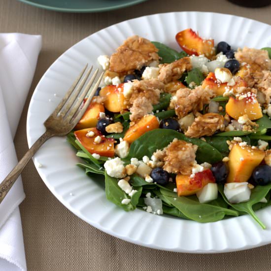 Spinach and Salmon Salad with Blueberries