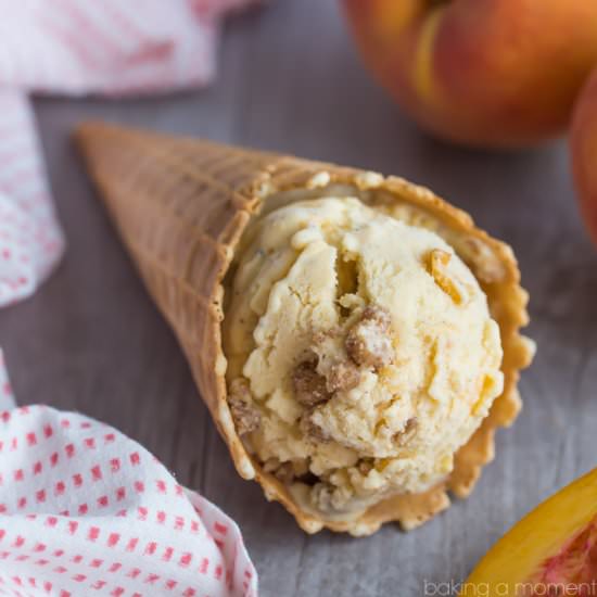 Brown Butter Peach Crisp Ice Cream