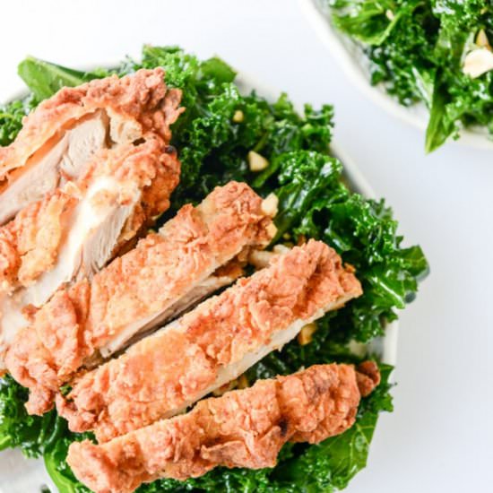 Chili Garlic Shredded Kale Salad